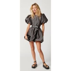 Sister Jane XS Picotee Floral Puff Sleeve Mini Dress